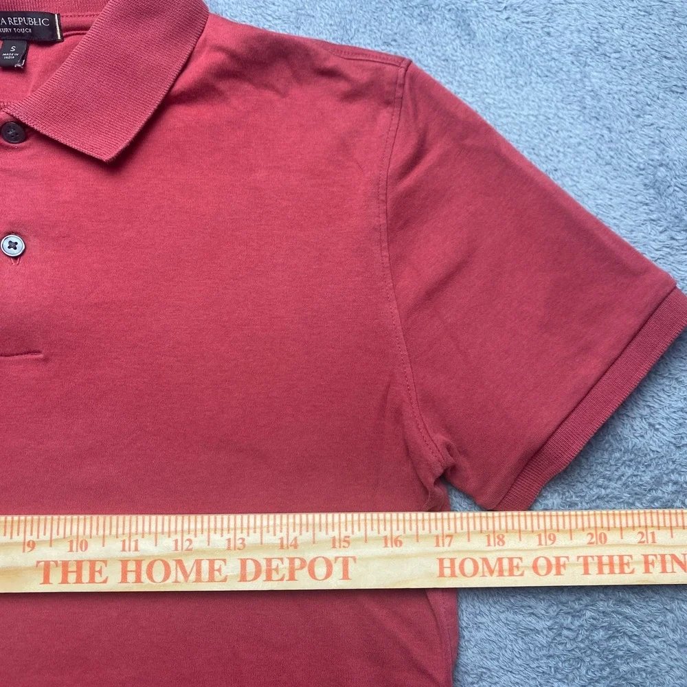 Banana Republic Polo Shirt Mens Small Luxury Touch Comfy Red Short Sleeve Cotton